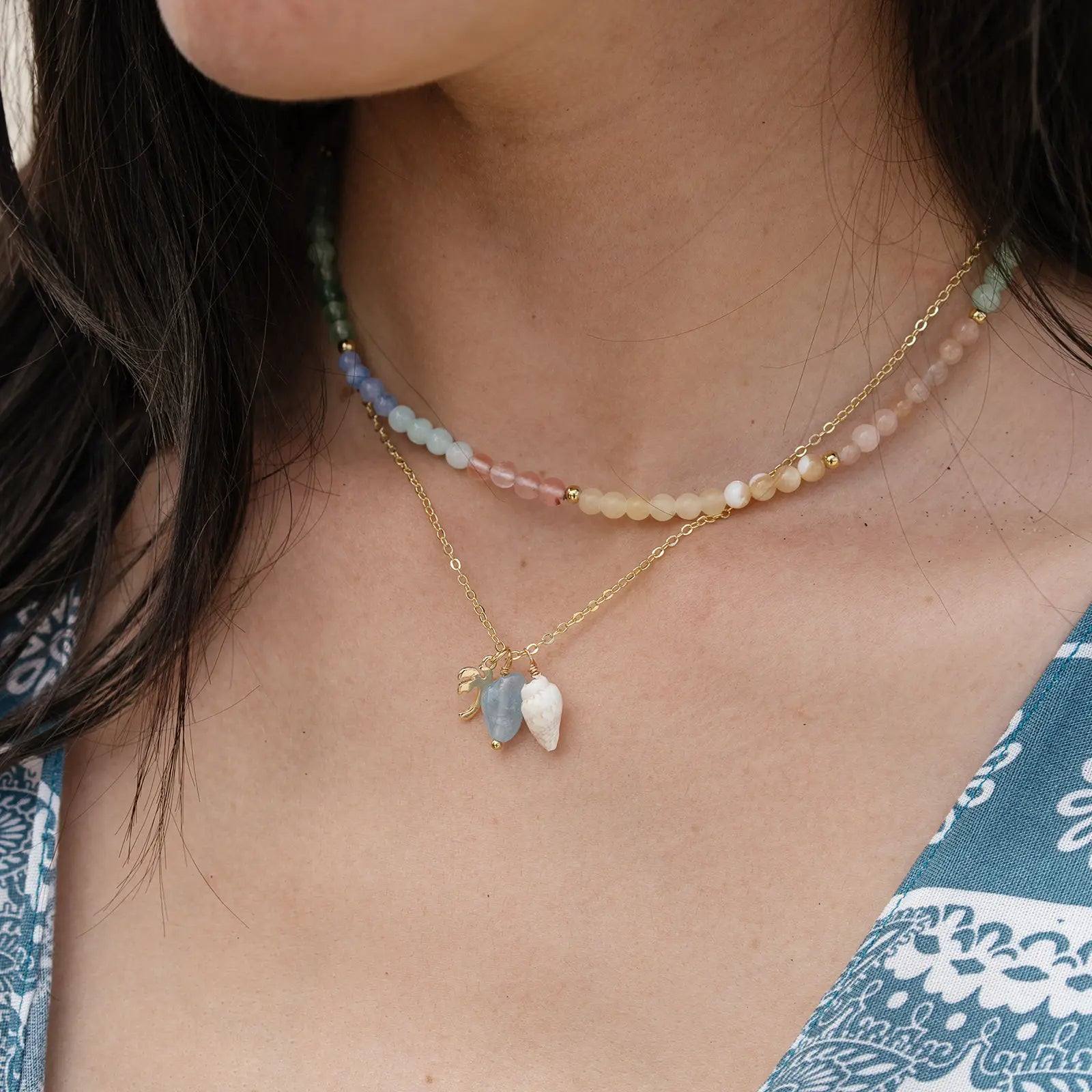 Aqua Harmony Onshore Necklace Lotus and Luna