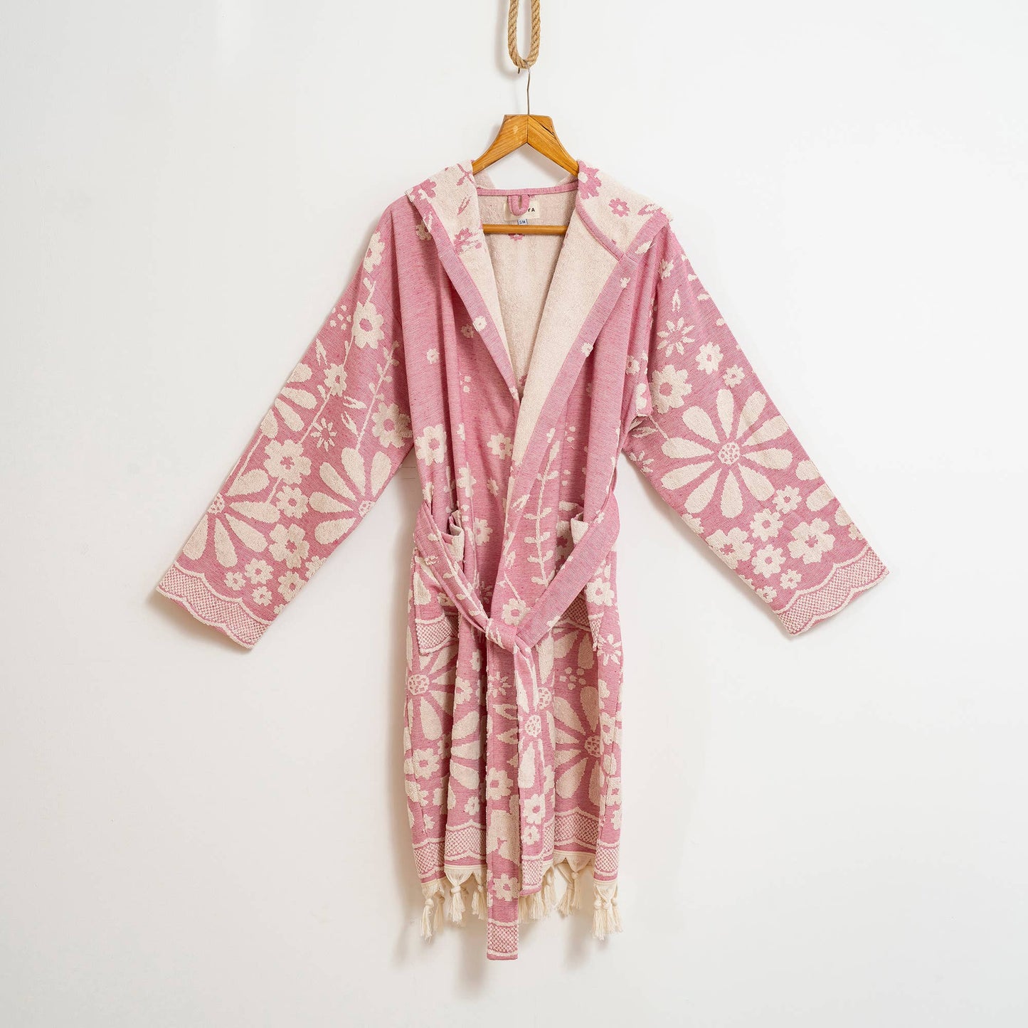 Blue Daisy Bathrobe Turkish Cotton Quick dry Resort Robe Kikoya