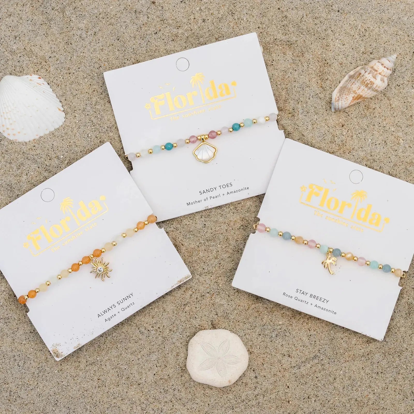 Stay Breezy Florida Charm Bracelet Lotus and Luna