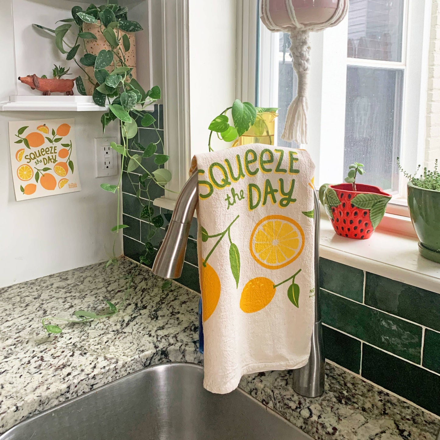 FRUIT STAND (Cherry, Orange, and Lemon)- Tea Towel Set of 3