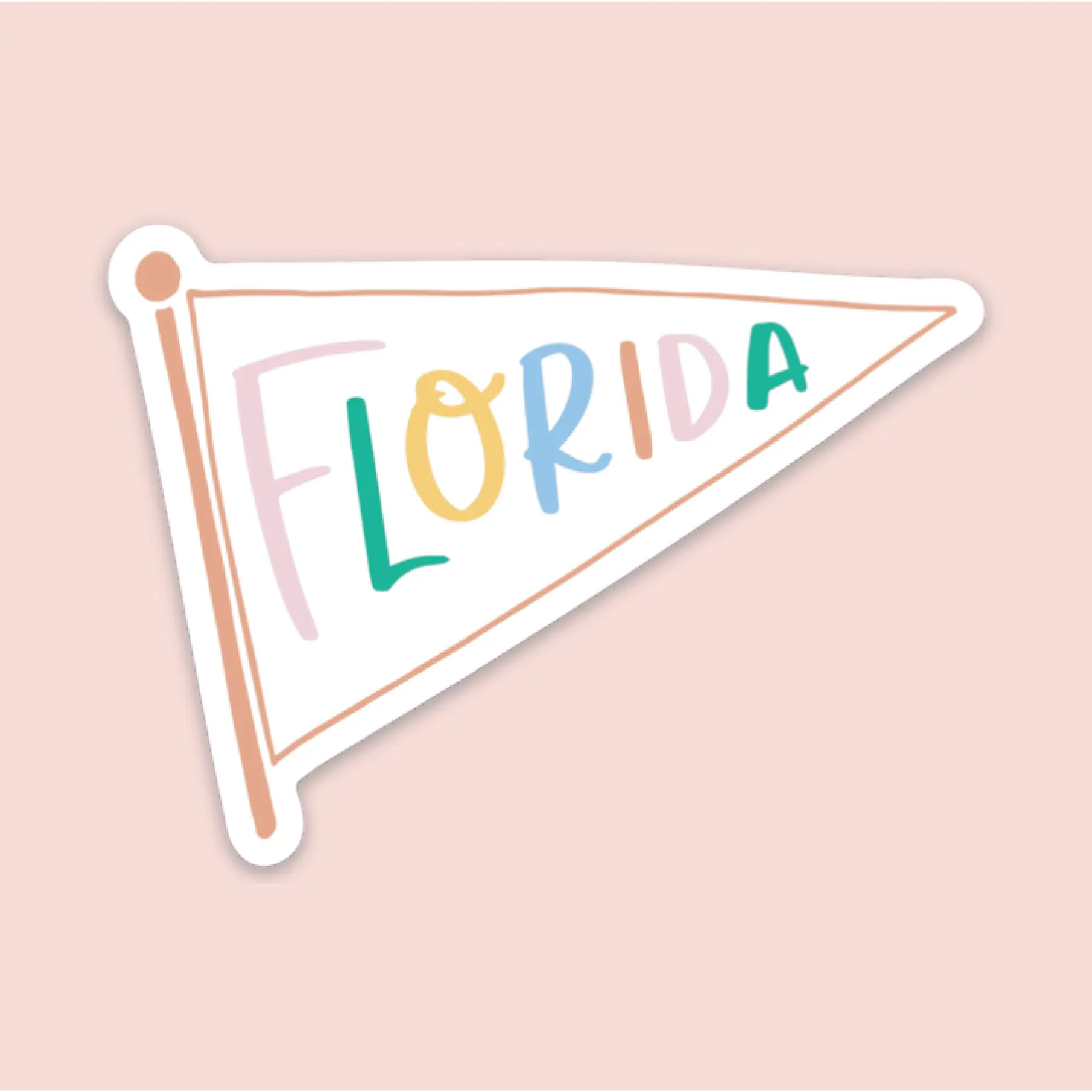 Rainbow Florida Pennant Sticker Declaration & Co