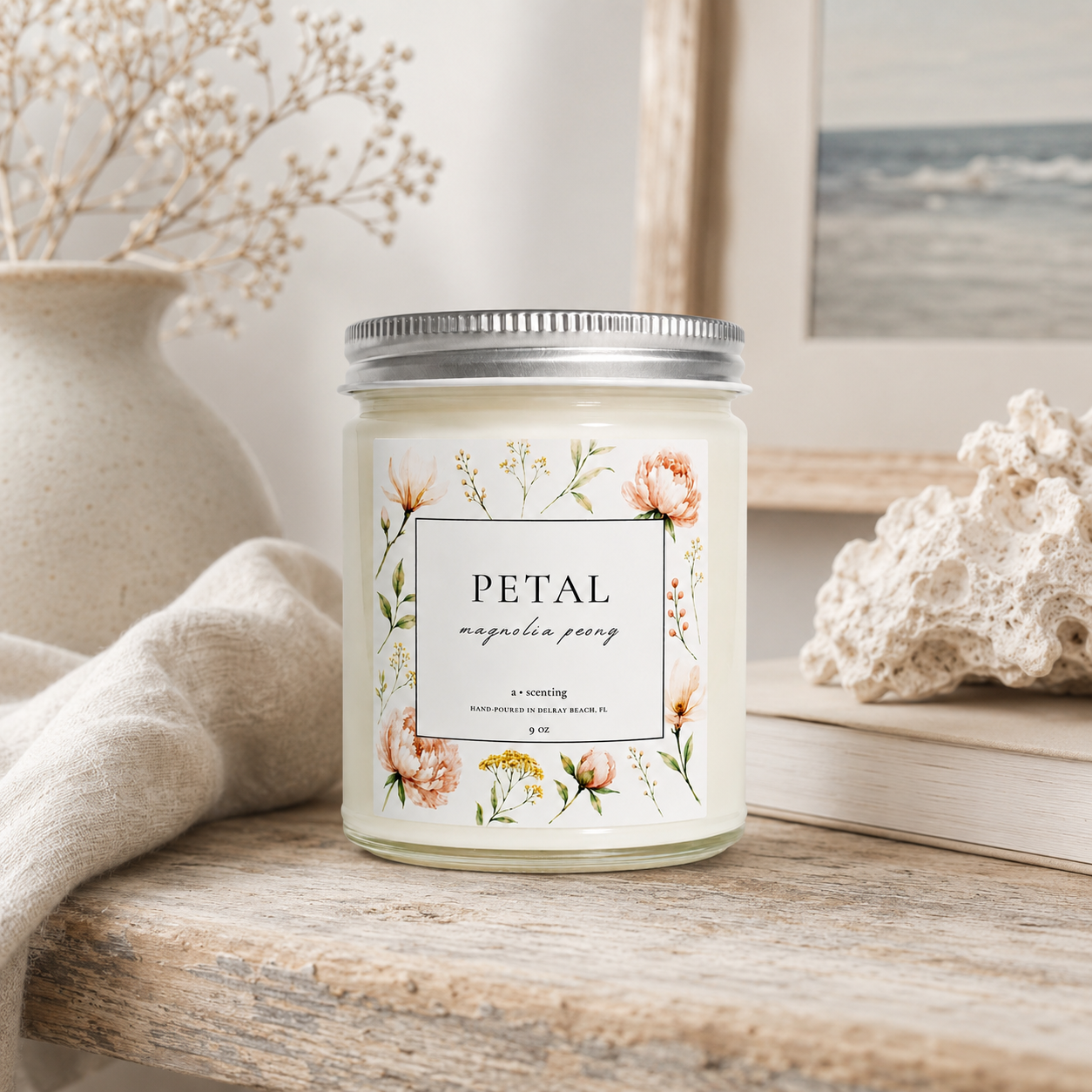 Petal Soy Candle | Magnolia + Peony