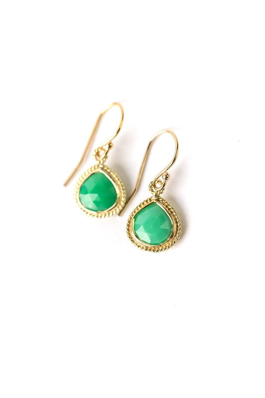 Chrysoprase Bezel Earrings