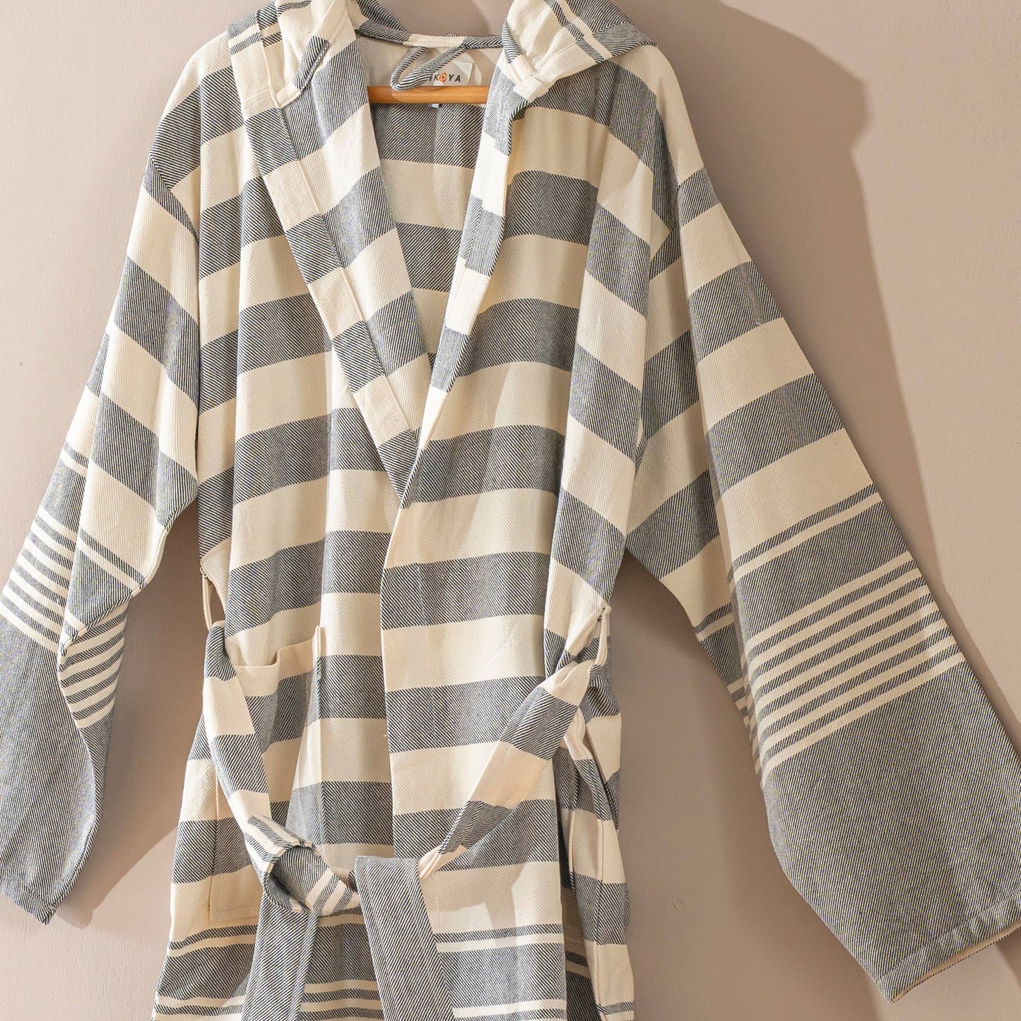 Bathrobe Turkish Cotton LightWeight Summer Hood Kimono Robe