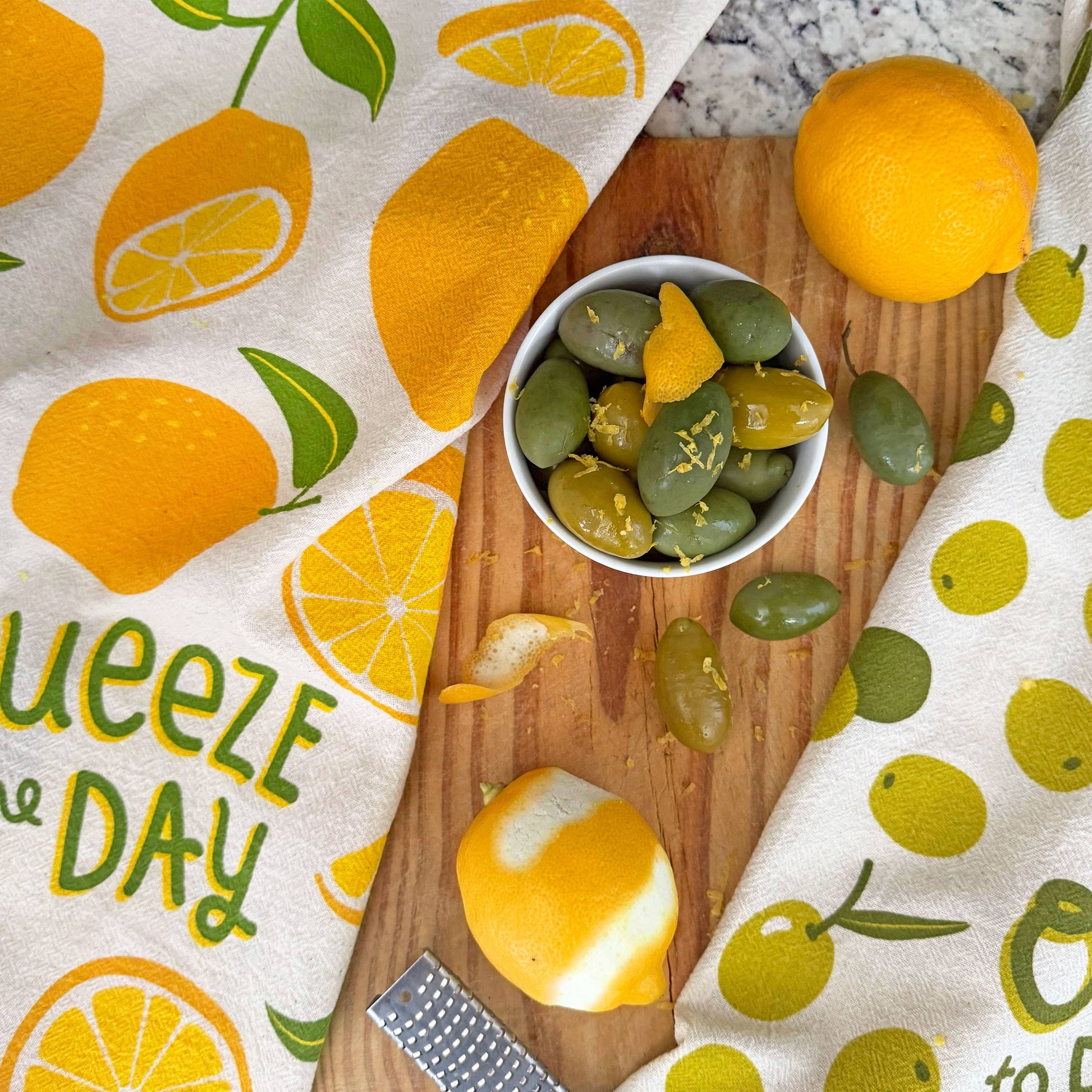 OLIVES WITH A TWIST (Olive, Lemon) - Tea Towel Set of 2 The Neighborgoods