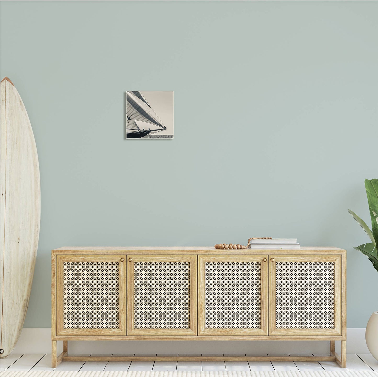 Vintage Ocean Ship Photography People Resting on Bow Plaque