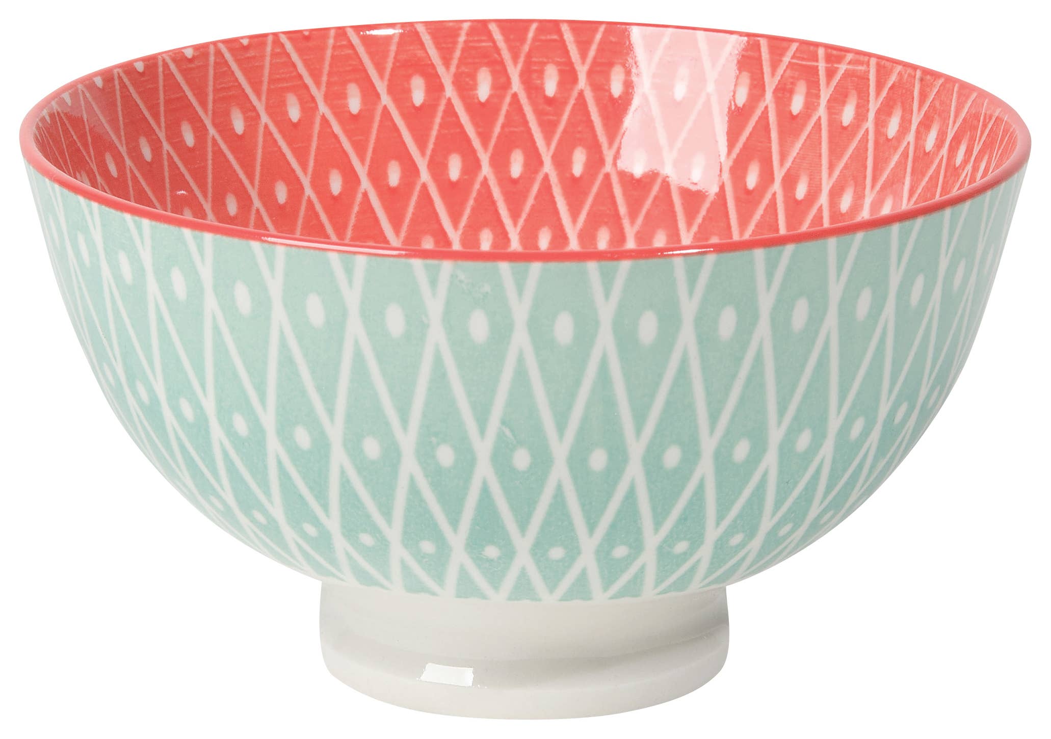 Geo Pink Stamped Bowl 4 inch