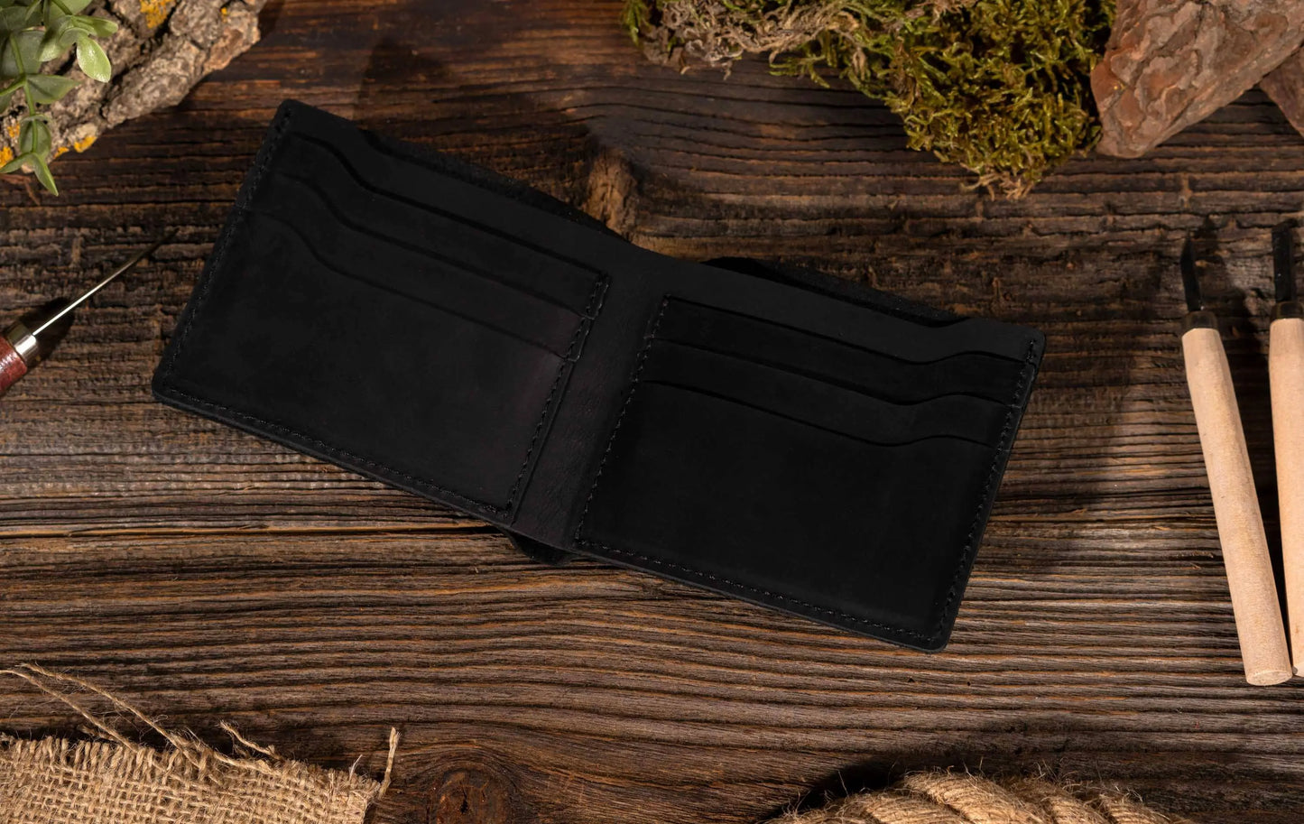 Leather Wallet,  Bifold Wallet, Handmade Wallet for Men American Leather Goods