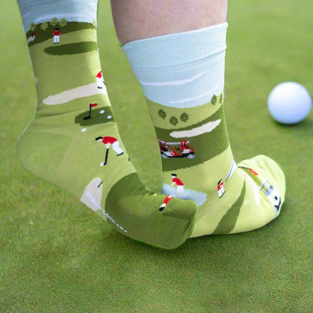 Funny Golf Scene Socks Mens Friday Sock Co.