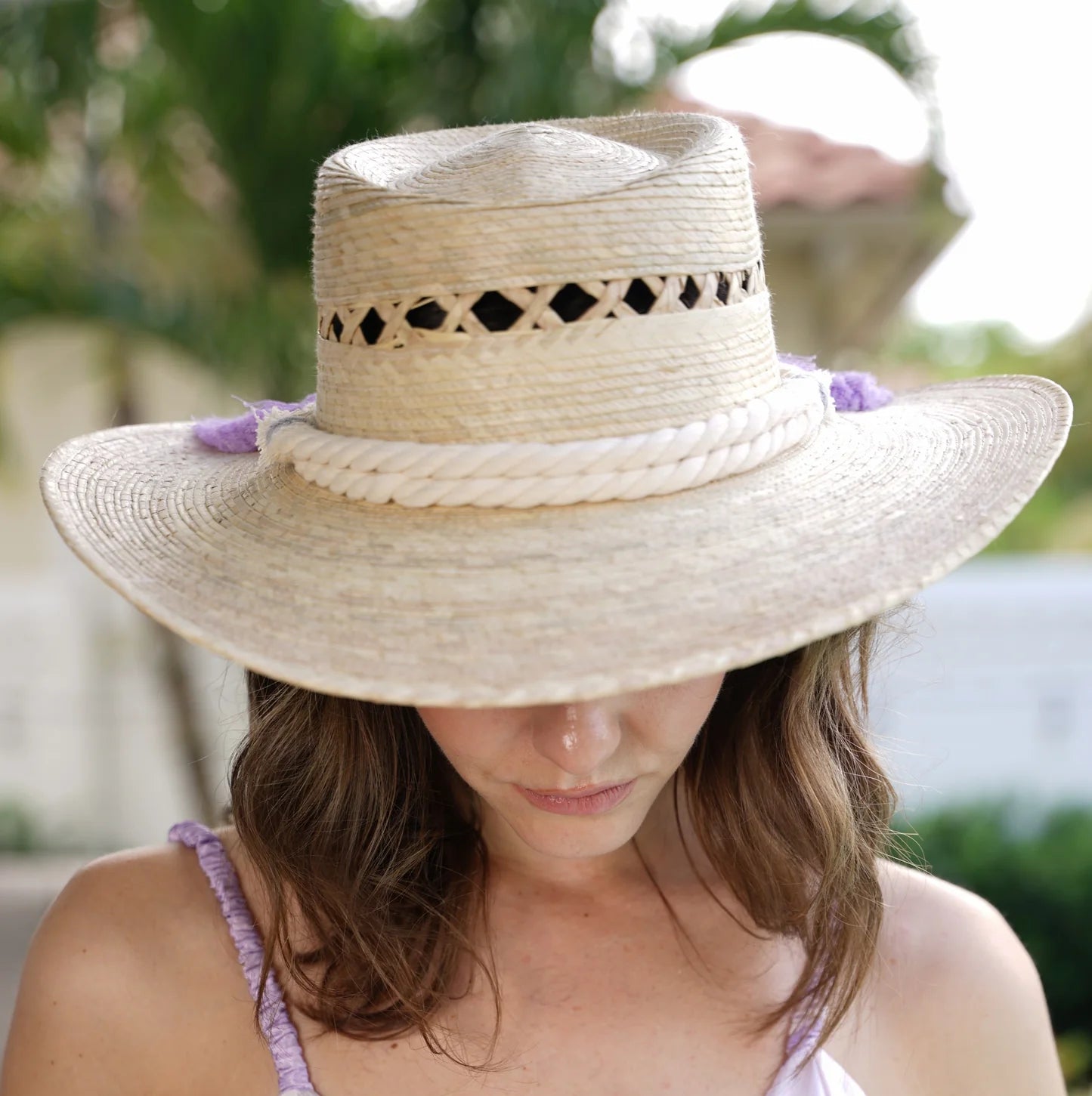Espanol Palm Hat - Leaves Band Pink Chisme Lifestyle
