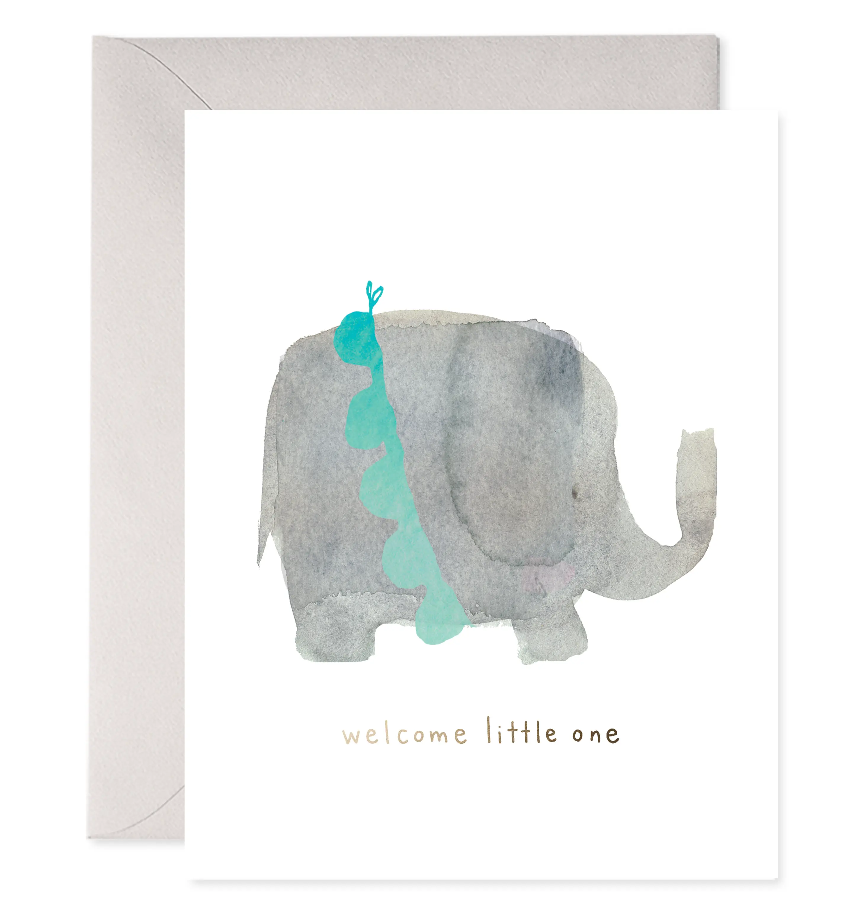 Welcome Little One Elephant Card | New Baby Greeting Card E. Frances Paper