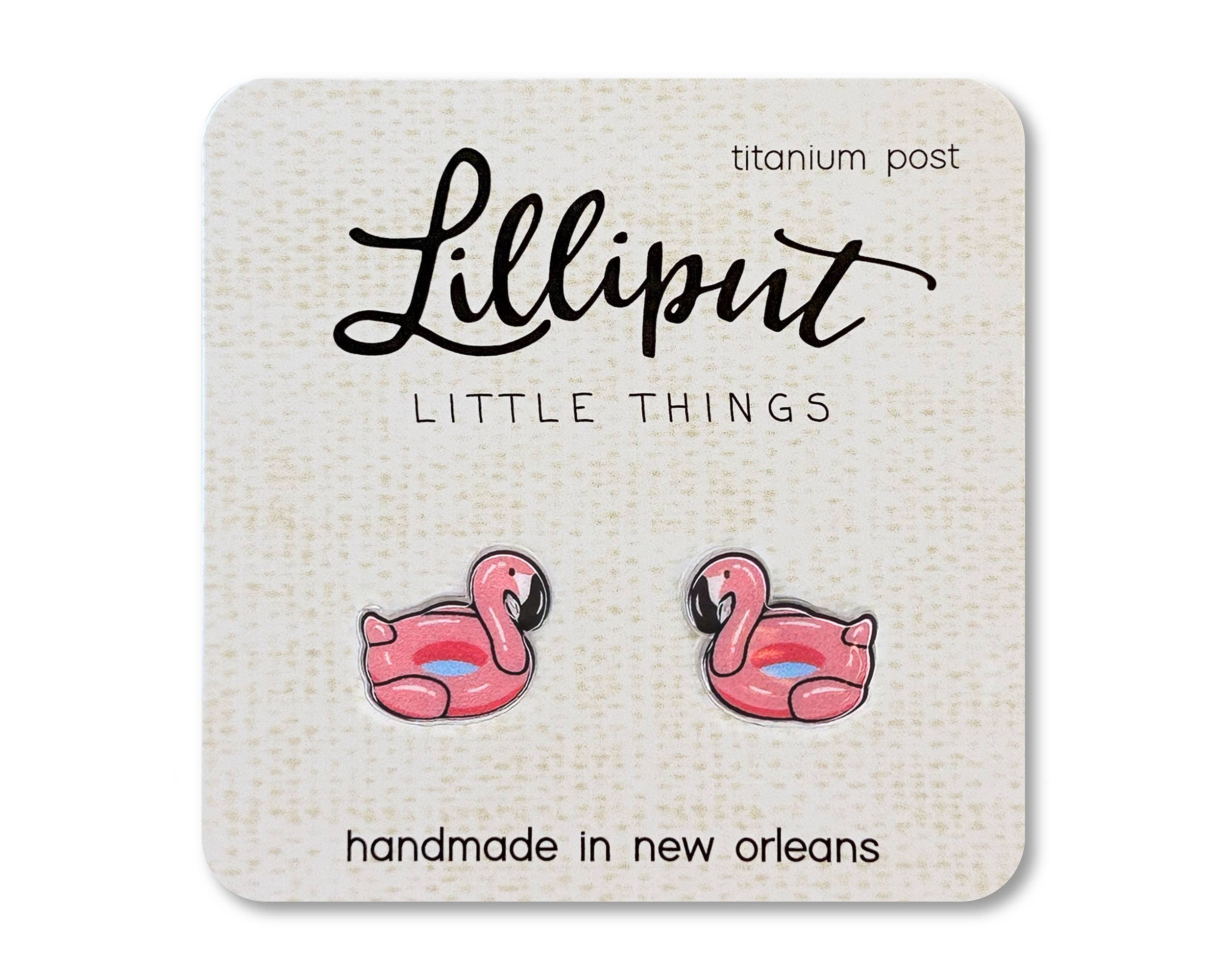 Flamingo Pool Floaty Earrings // Pink Flamingo // Summer Lilliput Little Things
