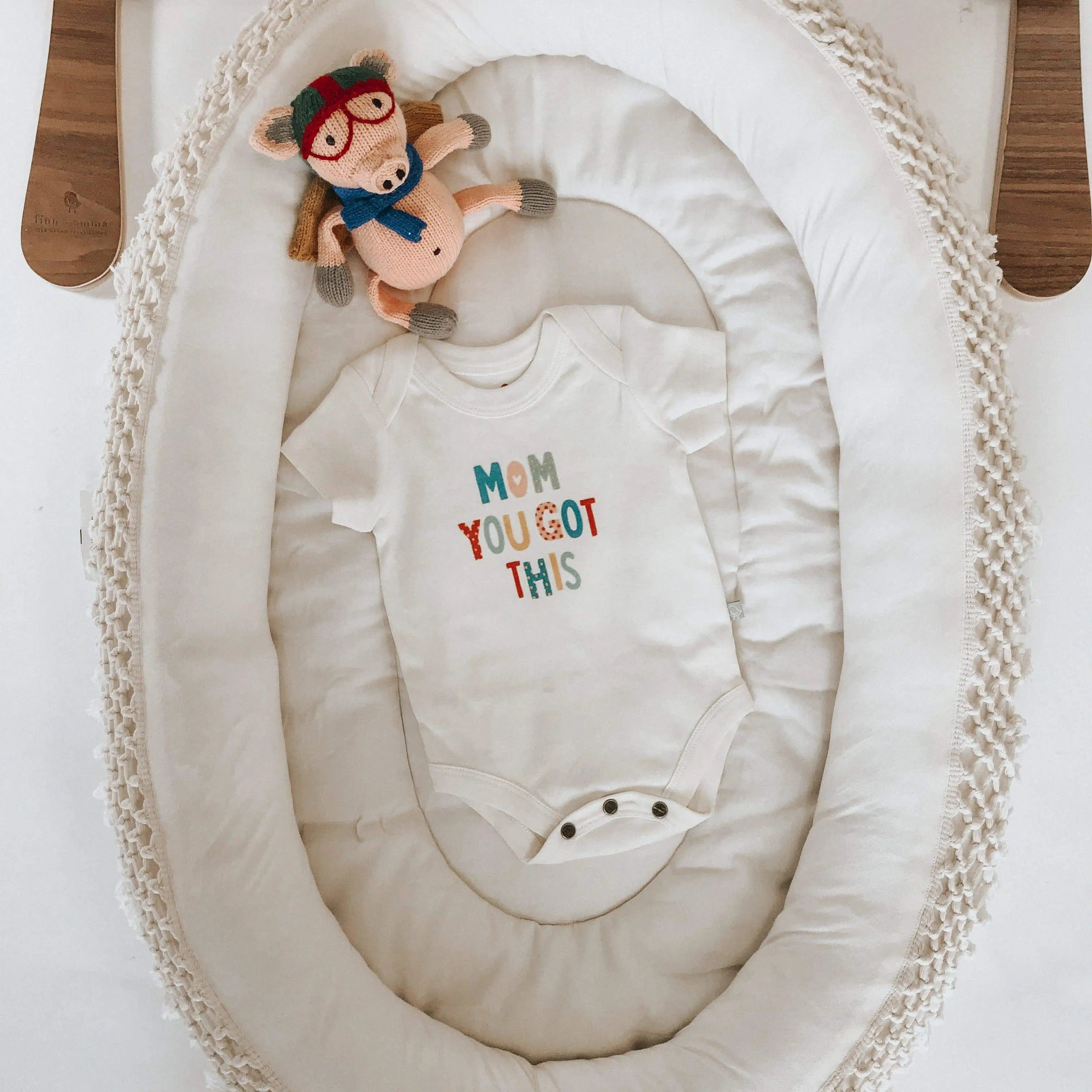 Baby graphic organic onesie | mom you got this Finn + Emma