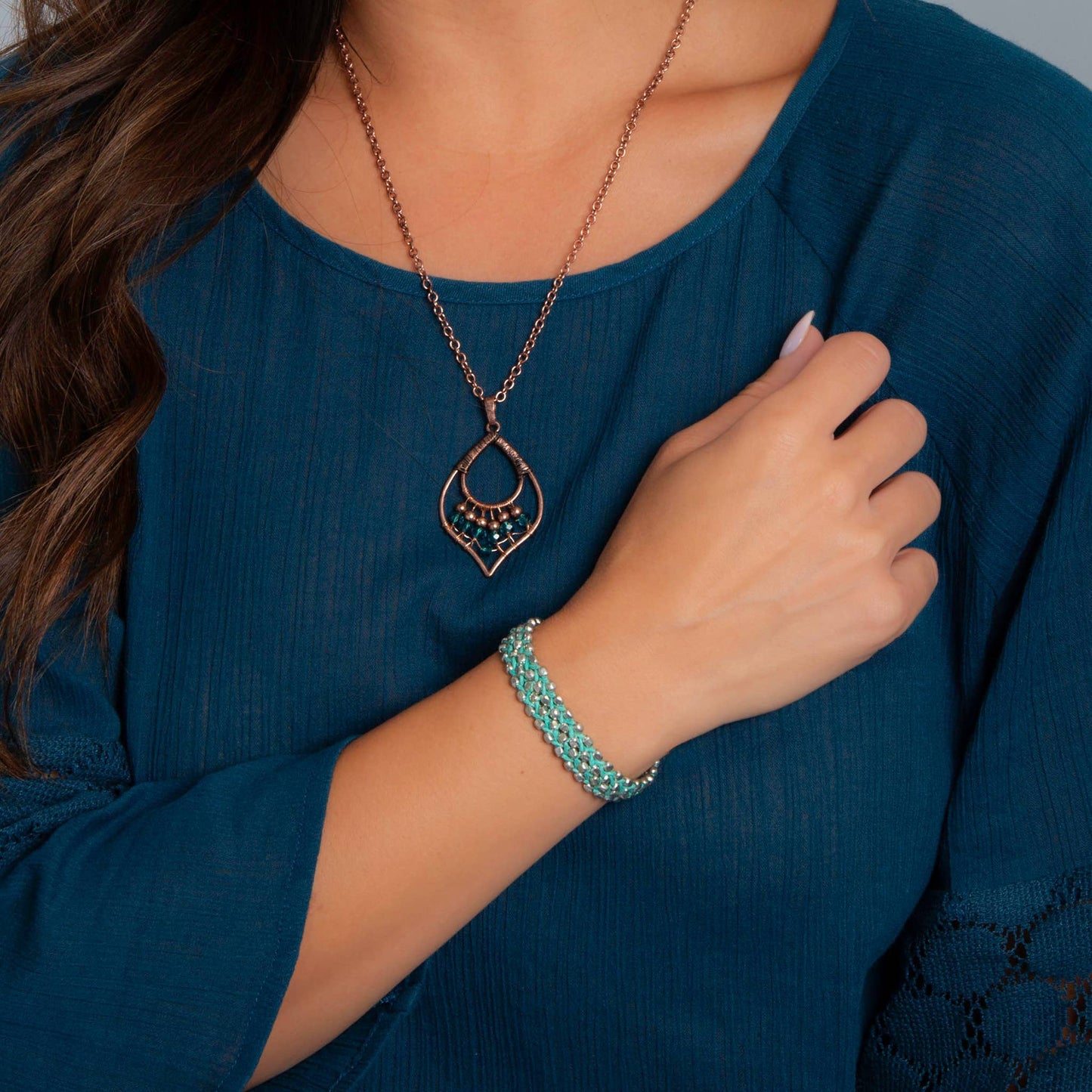 Zoraya Two-Tone Beaded Adjustable Bracelet