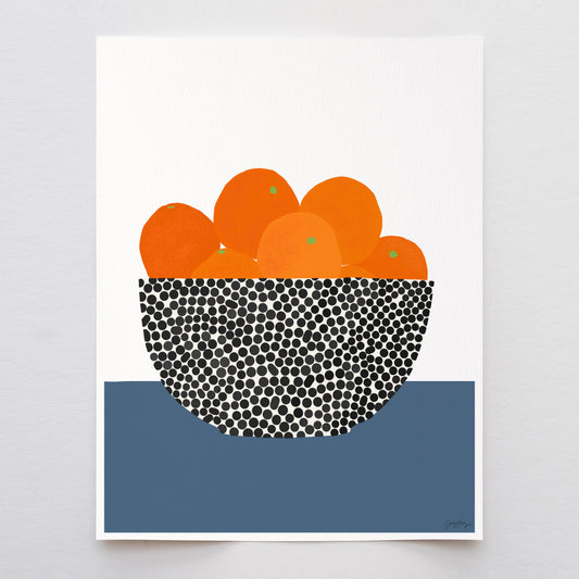 Fruit Bowl with Oranges Print. Signed. Framed