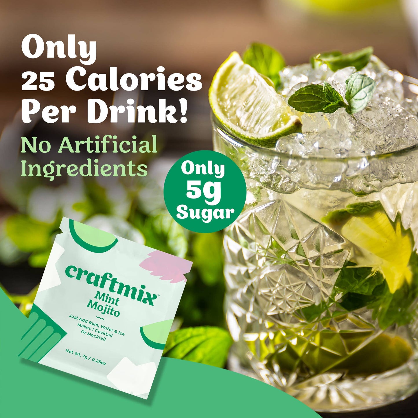 Mint Mojito Cocktail / Mocktail Mixer - 6 Servings Multipack Craftmix