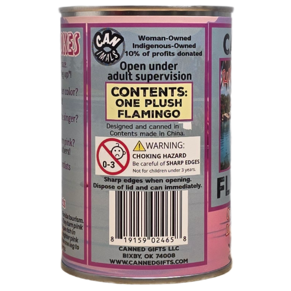 Rosy the Canned Flamingo - Plush Canned Gifts