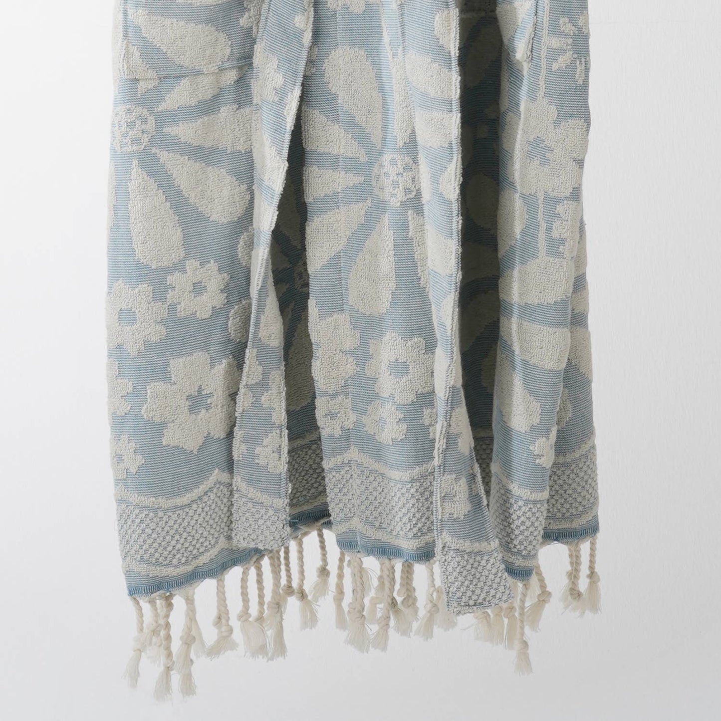 Blue Daisy Bathrobe Turkish Cotton Quick dry Resort Robe Kikoya