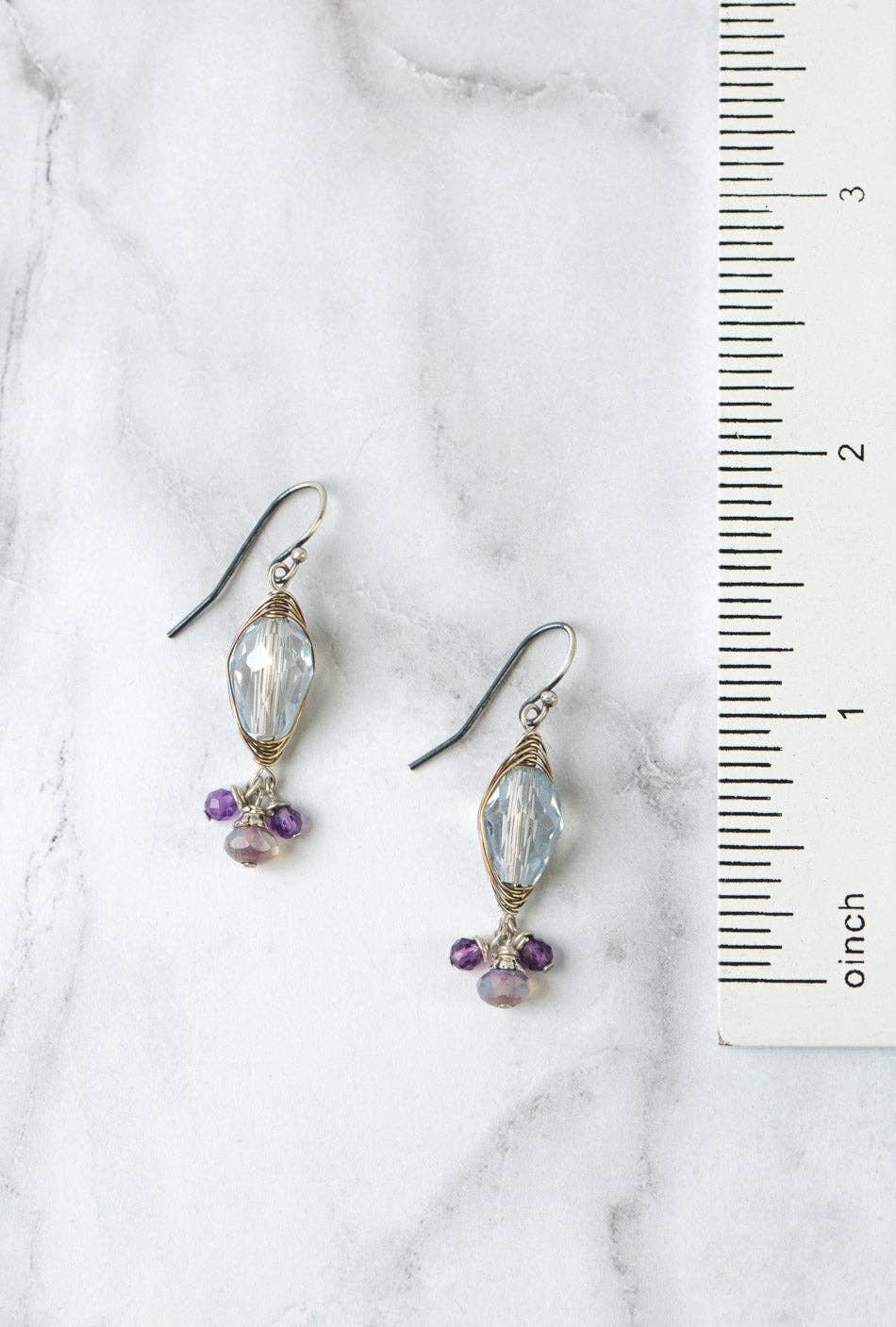 Reflections Crystal Herringbone Earrings