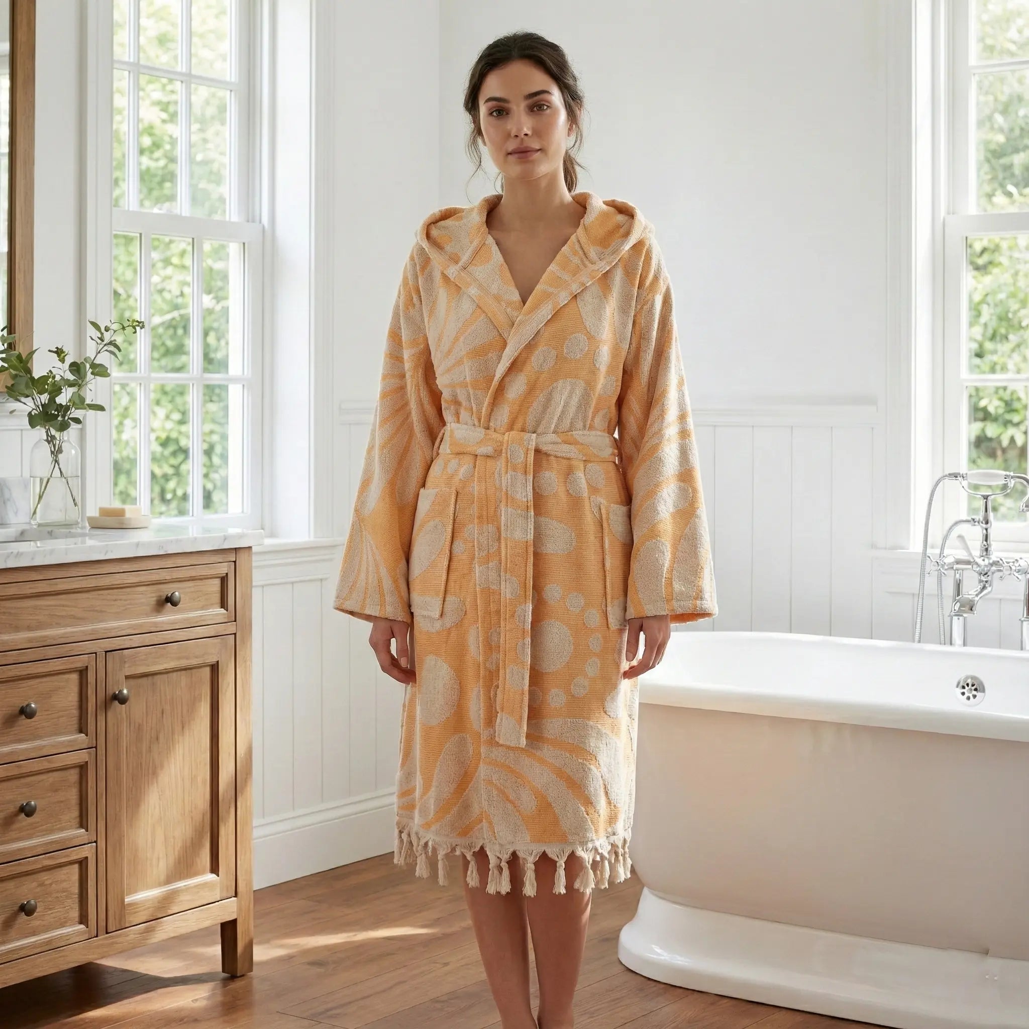Swirl Bathrobe Turkish Cotton Quick dry Resort Robe Kikoya