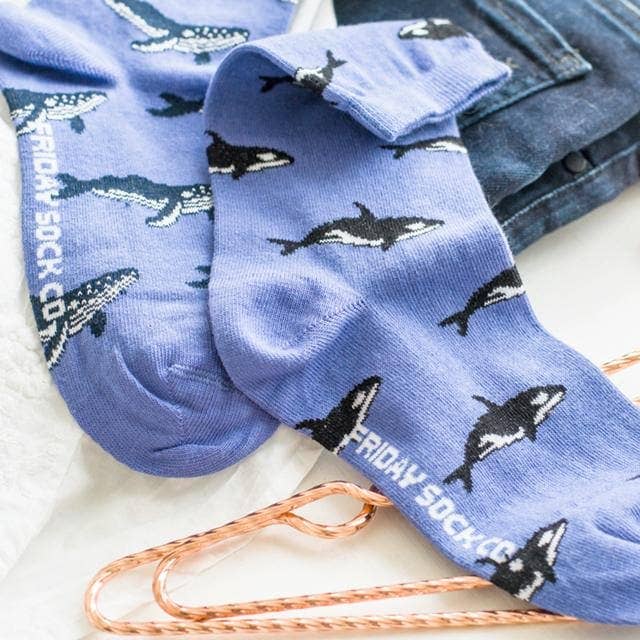 Humpback Whale & Orca Socks Mens Friday Sock Co.