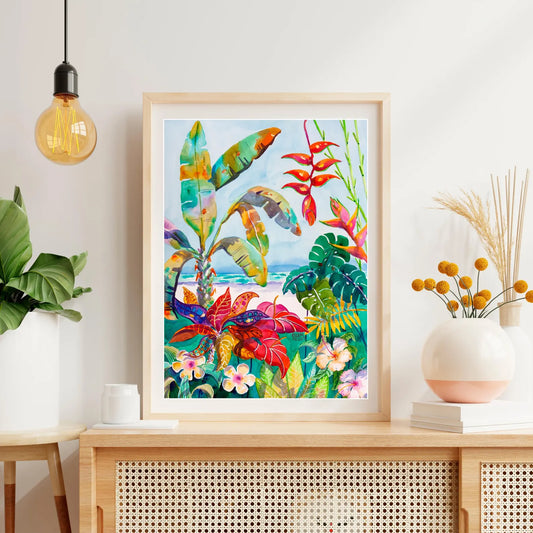 Florida Foilage 16 x 20 Matted Ellen Negley Watercolors