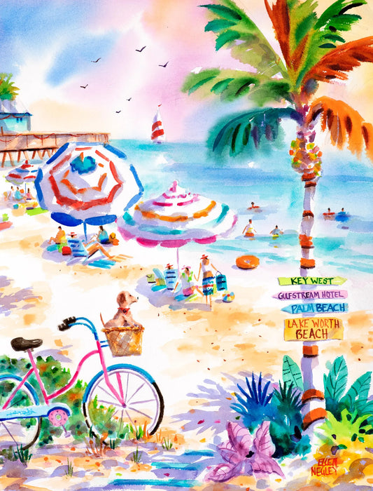 Wish You Were Here 11 x 14 Matted Ellen Negley Watercolors