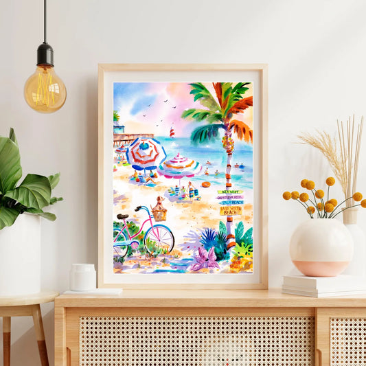 Wish You Were Here 11 x 14 Matted Ellen Negley Watercolors